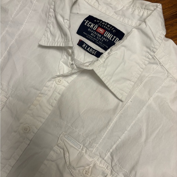 Ecko Unlimited Classic White Shirt 100% Cotton Mens XL - Picture 1 of 5